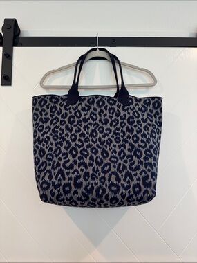 Navy Leopard Knit Tote Bag - Rothy’s